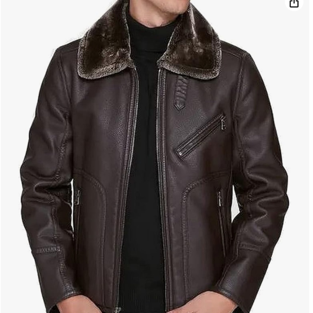 Marc New York by Andrew Marc Men's Lenox Faux Shearling Pilot Jacket Size M